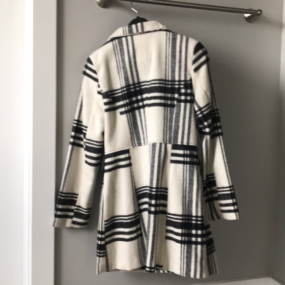 Striped Black and Cream Peacoat - Picture 2 of 6